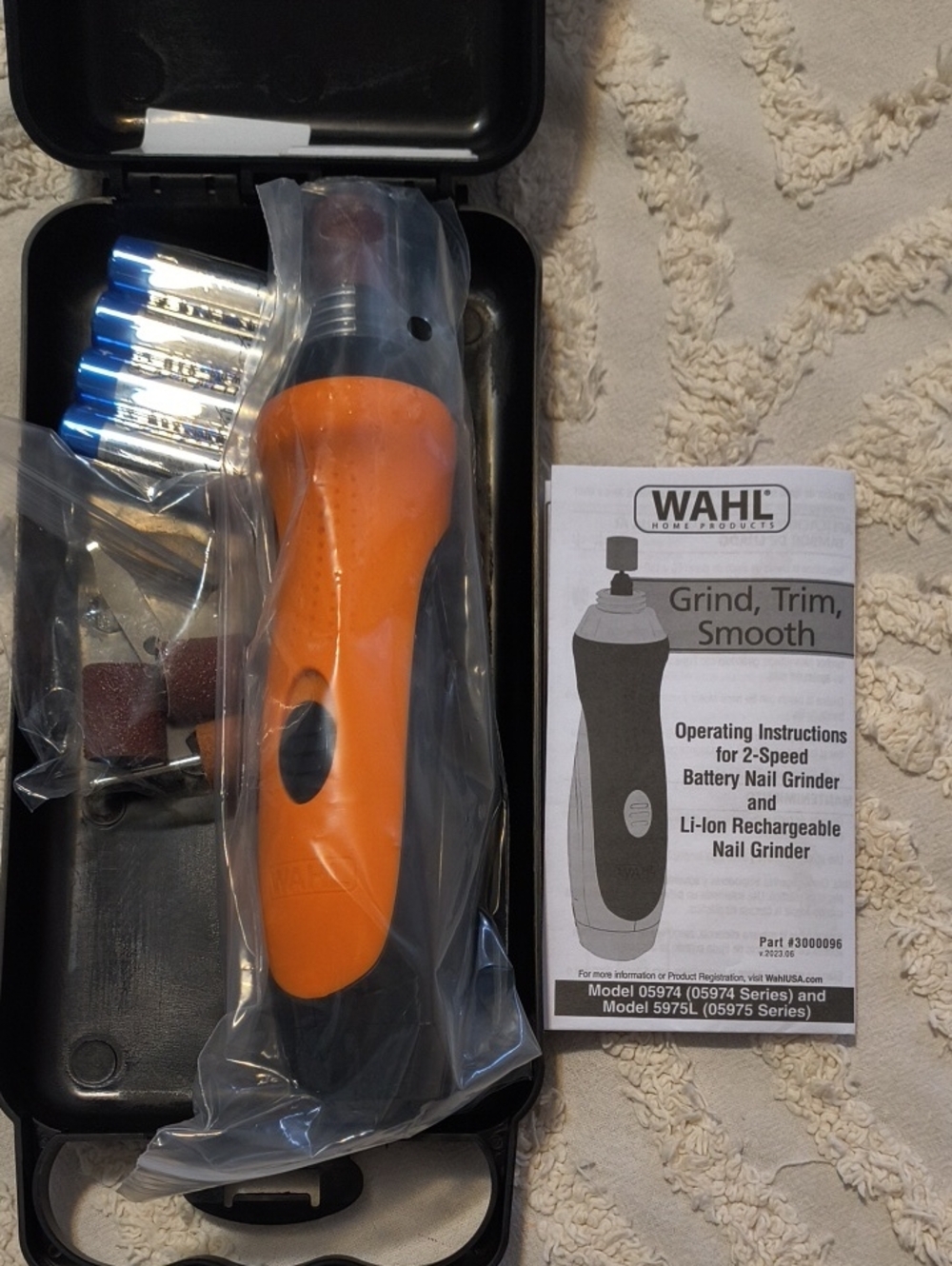 Wahl Orange and Black Pet Nail Grinder Kit with Accessories